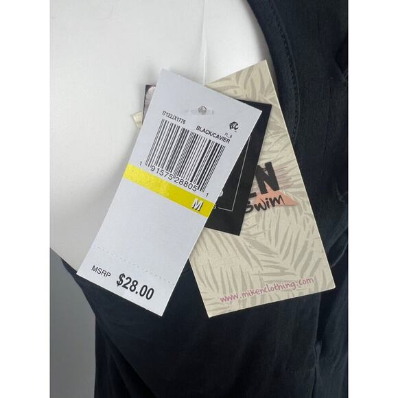 Miken Swim "Tropicool Vibes" Black Gold Pineapple Pullover Swim Cover Up Medium - Picture 5 of 7